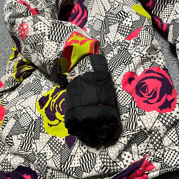 686 Wendy Snow Coat Kids Girls Youth Medium Abstract Roses Ski Snowboarding - Picture 4 of 12